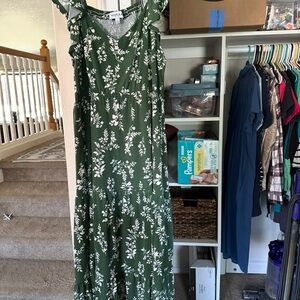 Green Floral Maternity Dress